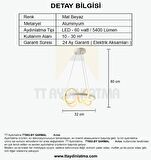 TT003-BY TT Aydınlatma Sarmal Modeli ( Sarı Işık Led ) Mat Beyaz Led Avize