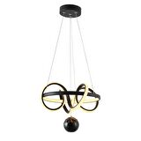 TT003TPL-SY TT Aydınlatma Sarmal Modeli Mat Siyah ( Sarı Işık Led ) Mermer Desen Toplu Led Avize