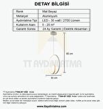 TT004-BY TT Aydınlatma Göz Modeli ( Sarı Işıkı Led ) Mat Beyaz Led Avize