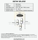 TT006-3Y-SY TT Aydınlatma Minyon Modeli ( Sarı Işıkı Led )  3 lü Mat Siyah Yuvarlak Led Avize
