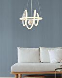 TT005TPL-BY TT Aydınlatma Burgu Modeli ( Beyaz Işık Led ) Mat Beyaz Mermer Desen Toplu Led Avize