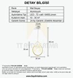 TT013-BY TT Aydınlatma Düğüm Modeli ( Beyaz Işık ) Mat Beyaz Led Avize