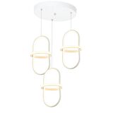 TT006-3Y-BY TT Aydınlatma Minyon Modeli ( Gün Işığı Led )  3 lü Mat Beyaz Yuvarlak Led Avize