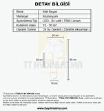 TT006-3Y-BY TT Aydınlatma Minyon Modeli ( Gün Işığı Led )  3 lü Mat Beyaz Yuvarlak Led Avize