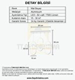 TT006-3S-BY TT Aydınlatma Minyon Modeli ( Beyaz Işık Led ) 3 lü Mat Beyaz Sıralı Led Avize