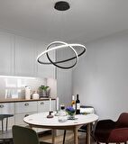 TT300-2 SY TT Aydınlatma Halka 2 li Mat Siyah ( Sarı Işık ) Led Avize