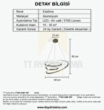 TT301-ESK TT Aydınlatma Yay Modeli Eskitme Boyalı ( Gün Işığı ) Led Avize