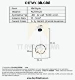 TT013-SY TT Aydınlatma Düğüm Modeli Mat Siyah ( Gün Işığı )  Led Avize