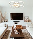 TT304-4+1-BY YUVARLAK TT Aydınlatma Mat Beyaz 5 li ( Beyaz Işık ) Led Avize