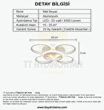 TT304-4+1-BY YUVARLAK TT Aydınlatma Mat Beyaz 5 li ( Beyaz Işık ) Led Avize
