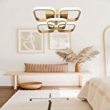 TT302-4+1-ESK KARE TT Aydınlatma Eskitme Boyalı 5 li ( Sarı Işık ) Led Avize