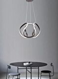 TT306-35-SY TT Aydınlatma Kavis Modeli Mat Siyah ( Gün Işığı ) Led Avize