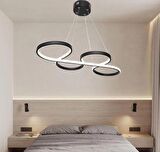 TT025-SY TT Aydınlatma Yılan Modeli Mat Siyah ( 3 Renk Işık ) Led Avize