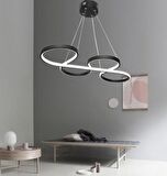TT025-SY TT Aydınlatma Yılan Modeli Mat Siyah ( Beyaz Işık ) Led Avize