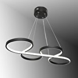 TT025-SY TT Aydınlatma Yılan Modeli Mat Siyah ( Sarı Işık ) Led Avize