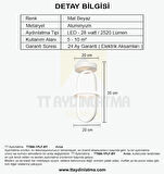 TT006-1PLF-BY TT Aydınlatma Minyon Modeli Tekli Plofonyer Mat Beyaz ( Gün Işığı ) Led Avize