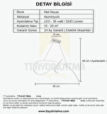 TT018-BY TT Aydınlatma İmza Modeli Mat Beyaz ( Gün Işığı ) Led Avize