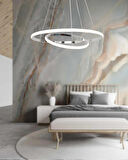 TT300-2 KR TT Aydınlatma Halka 2 li Krom ( Beyaz Işık ) Led Avize