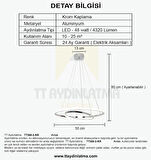 TT300-2 KR TT Aydınlatma Halka 2 li Krom ( Beyaz Işık ) Led Avize