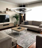 TT300-2 KR TT Aydınlatma Halka 2 li Krom ( Sarı Işık ) Led Avize
