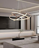 TT300-3 FSR TT Aydınlatma Halka 3 lü Fransız Sarısı Kaplama ( Beyaz Işık ) Led Avize