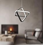 TT316-SY TT Aydınlatma 2Kare Modeli Mat Siyah ( 3 Renk Işık Modüllü ) Led Avize