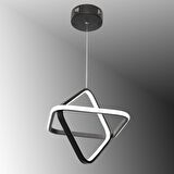 TT316-SY TT Aydınlatma 2Kare Modeli Mat Siyah ( Gün Işığı ) Led Avize