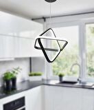 TT316-SY TT Aydınlatma 2Kare Modeli Mat Siyah ( Gün Işığı ) Led Avize