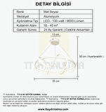 TT314-BY TT Aydınlatma Büyük Sarmal Modeli Mat Beyaz ( Gün Işığı ) Led Avize