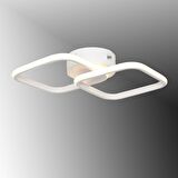 Tt405-2-by Mat Beyaz 2 Li Kare ( Sarı Işık ) Led Avize