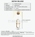 TT006-1-ESK TT Aydınlatma Minyon Modeli Tekli Eskitme ( Beyaz Işık ) Led Avize