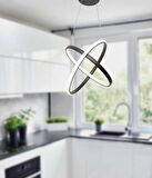 TT315-SY TT Aydınlatma 2Halka Modeli Mat Siyah ( Gün Işığı ) Led Avize