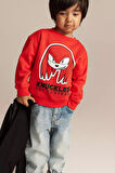 KNUCKLES SONIC BASKILI ÇOCUK SWEATSHIRT