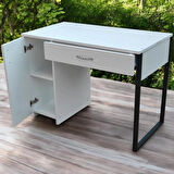 ÇALIŞMA MASASI BEYAZ ÇEKMECELİ 2 RAFLI