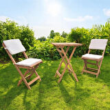 KATLANIR AHŞAP BİSTRO SET  BAHÇE MASA SETİ MİNDER HEDİYELİ 50*50