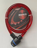 XBYC 4521 1.5 MT BİSİKLET ANAHTARLI KİLİT SİYAH KIRMIZI