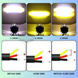 Motosiklet Mini Sis Farı Çift Renk Sarı-Beyaz Aç Kapa Düğmeli Scooter Araç Off Road Led Lamba 8V-80V Projektör Metal Kasa Arazi Çalışma Lambası 2 Adet Set