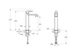 VitrA Suit A4281439  Lavabo Bataryası Üstten, Yüksek, Parlak Siyah