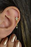 Zincir Sallantılı Çiçek Percing Helix Kıkırdak Lob