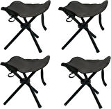 Microcase Çok Amaçlı Katlanabilir Seyahat Kamp Balıkçı Metro Metrobüs Tramvay için Tabure 38 cm 4 Adet SİYAH AL5338