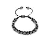 Makrome Örgülü Kapsül Kesim Hematit Doğaltaş Kadın Bileklik