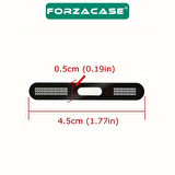 Forzacase iPhone 12 / 13 / 14 / 15 ile uyumlu 2 Adet Hoparlör Toz Koruyucu Sticker Bant Siyah FC779
