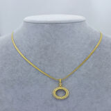 Yeni Sezon 22 Ayar Altın Kaplama İtalyan Zincir'li Çeyrek Altın Çerçeve'li Kadın Kolye