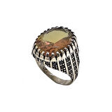 Zultanit ve Siyah Zirkon Taşlı Gümüş Yüzük 250055970G17Y