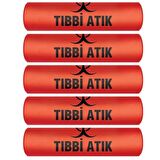 Almina Tıbbi Atık Torbası Jumbo Boy 80x110 Cm 700 gr 10 lu Rulo 5 Paket (Kırmızı-Siyah Baskılı)