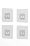 7x7 CM Süper Güçlü Yapışkanlı Banyo Askısı Yedek 4 Adet Sticker Raf Tutucu Askı