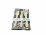 BAMBU 55 PARÇA MEGA SET ;BAMBU 24 PARÇA ÇATAL KAŞIK BIÇAK SETİ+MAŞA+6Ad. ÖLÇEK BAHARAT KAŞIĞI+24 Ad. KOKTEYL KÜRDAN SETİ