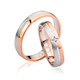 Rose Beyaz Altın Alyans 2505-1