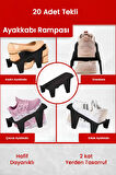 20 Adet Tekli Ayakkabı Rampası, Dolap İçi Düzenleyici, 2 Kat Yer Açan Ayakkabılık Organizer