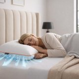 Gön Ev ve Otel Tekstili Klimalı Ortopedik Tombul Yastık 40x60 cm 16 cm Yükseklik – Soğutucu Jel Yüzeyli Boyun Destekli Uyku Yastığı